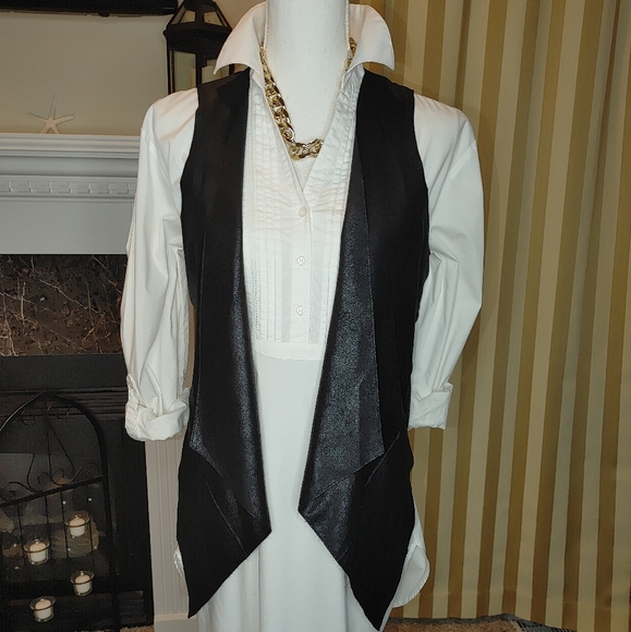 90's SW3 BESPOKE AVERY VEGAN LEATHER VEST S - Picture 2 of 6